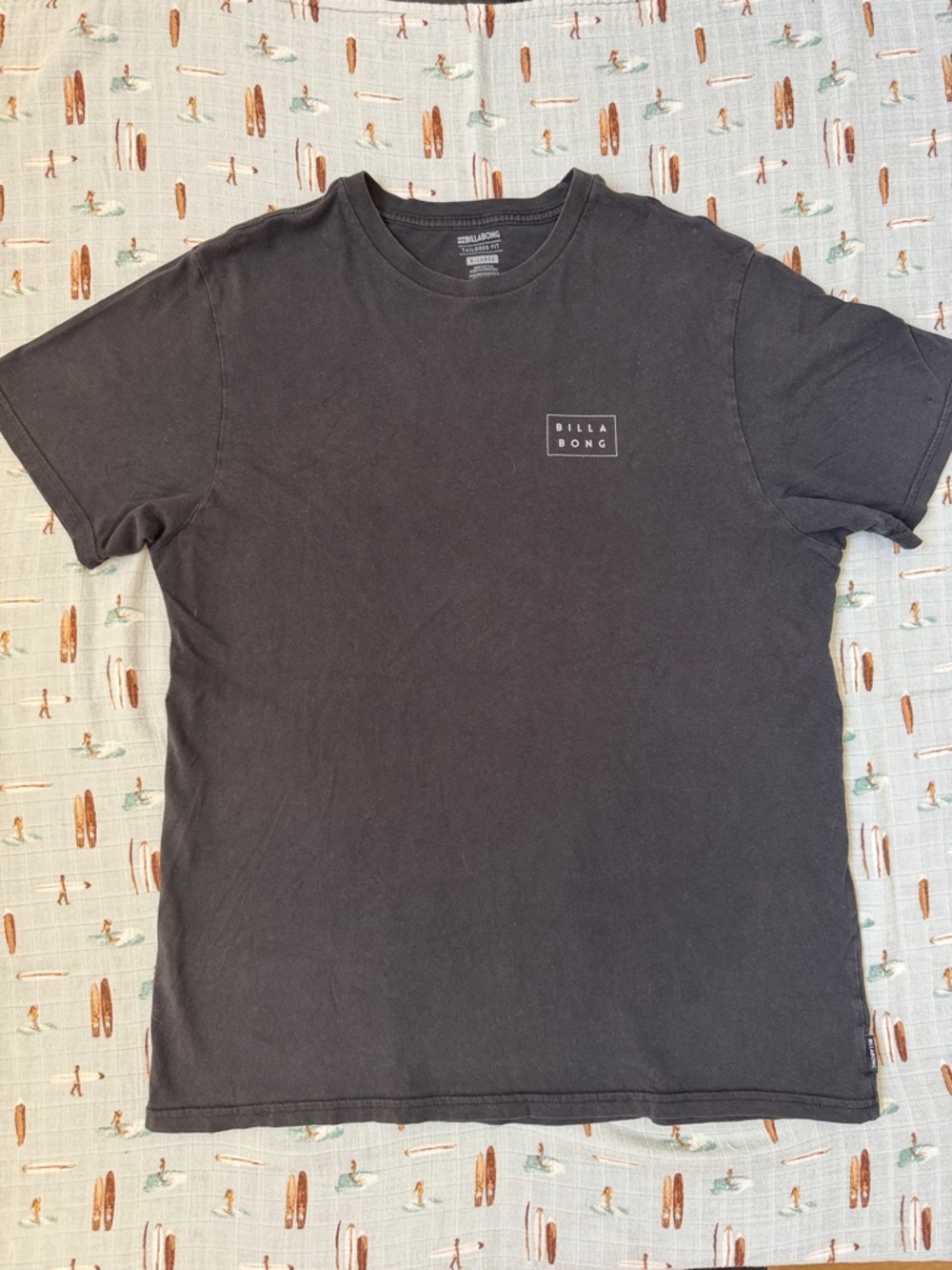 Billabong Men's Charcoal Short Sleeve Logo Tee-100% Cotton